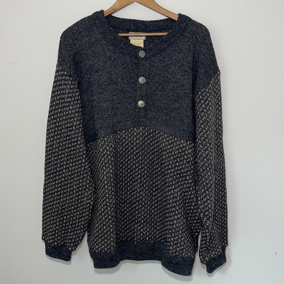 Vintage L.L. Bean Button Up Heavyweight Wool Sweater
